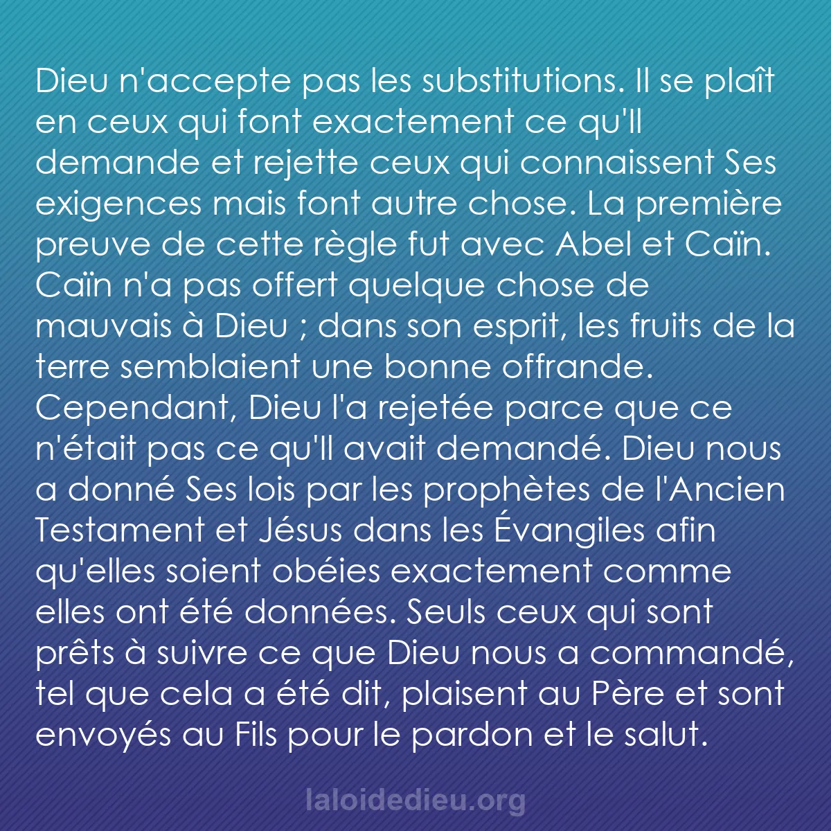 b0335 - Post à propos de la Loi de Dieu : Dieu n