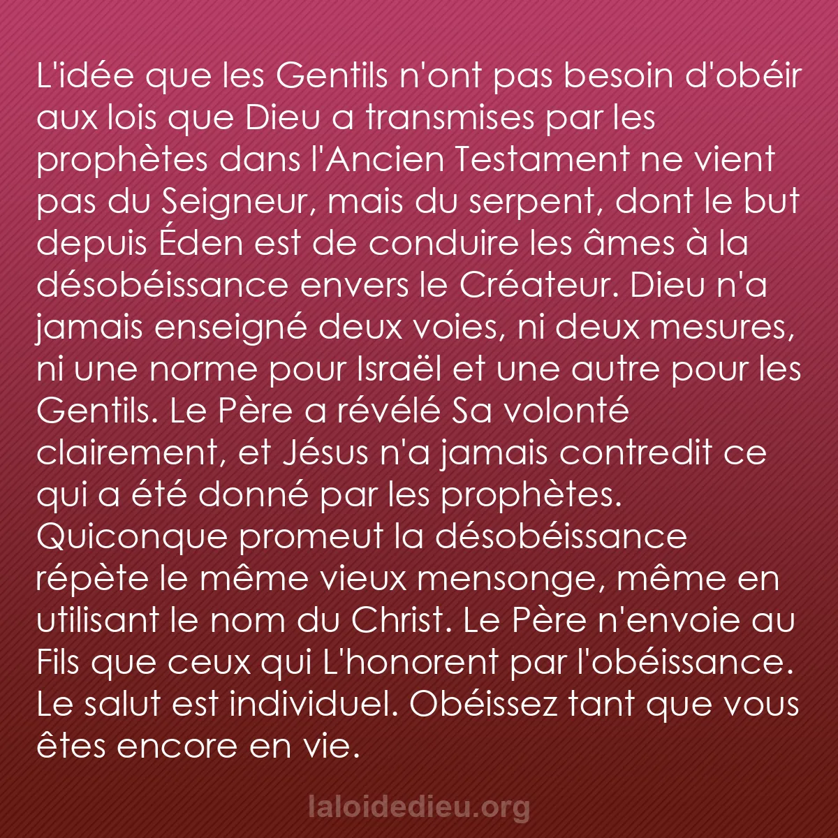b0339 - Post à propos de la Loi de Dieu : L