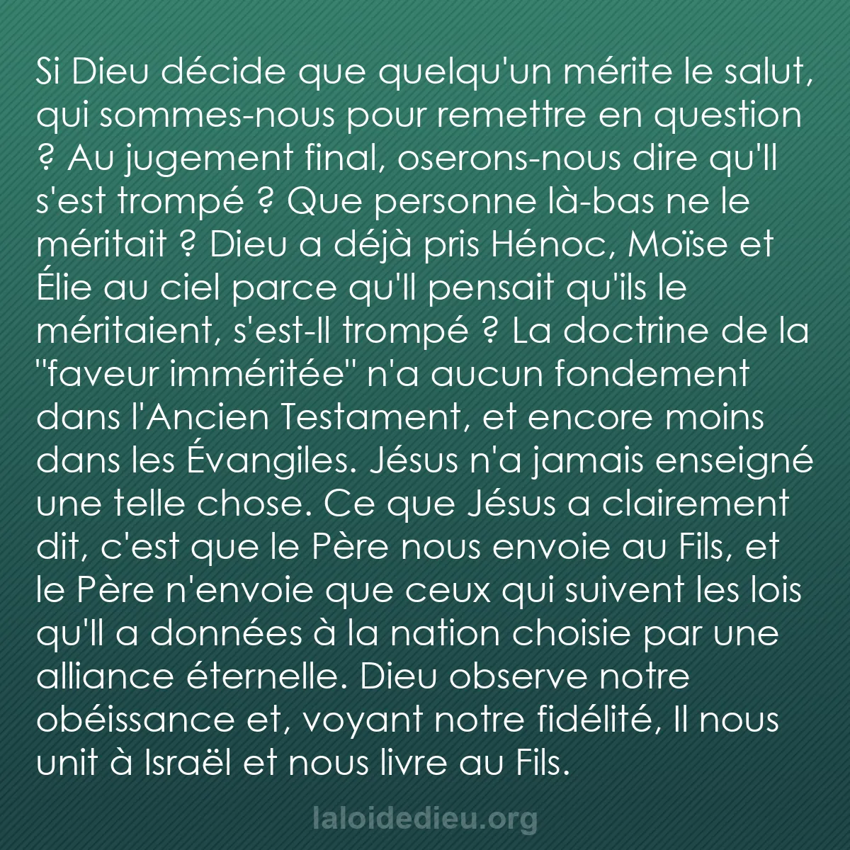 b0340 - Post à propos de la Loi de Dieu : Si Dieu décide que quelqu