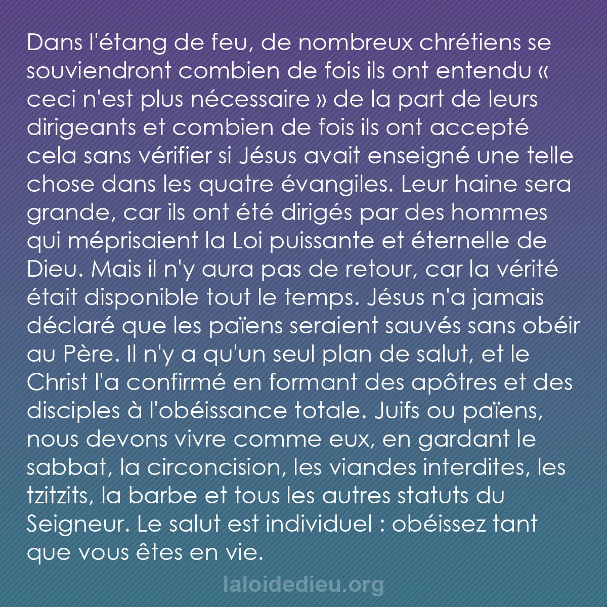 b0342 - Post à propos de la Loi de Dieu : Dans l