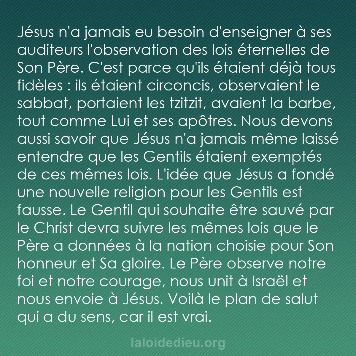 b0365 - Post à propos de la Loi de Dieu : Jésus n