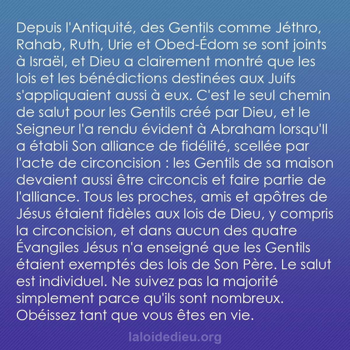 b0367 - Post à propos de la Loi de Dieu : Depuis l