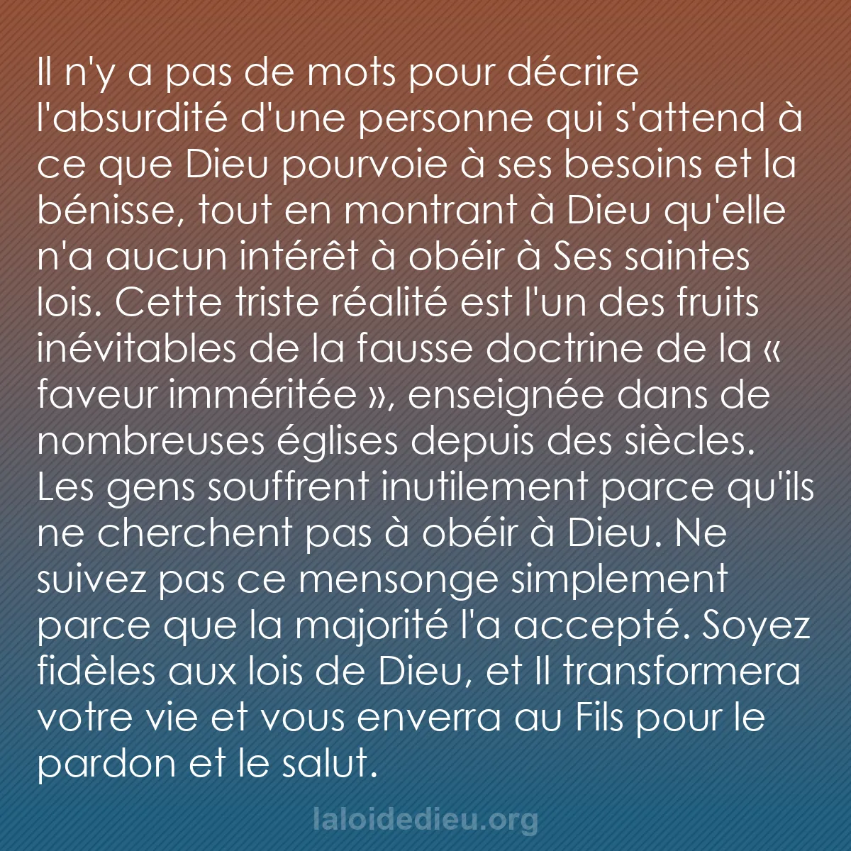b0372 - Post à propos de la Loi de Dieu : Il n