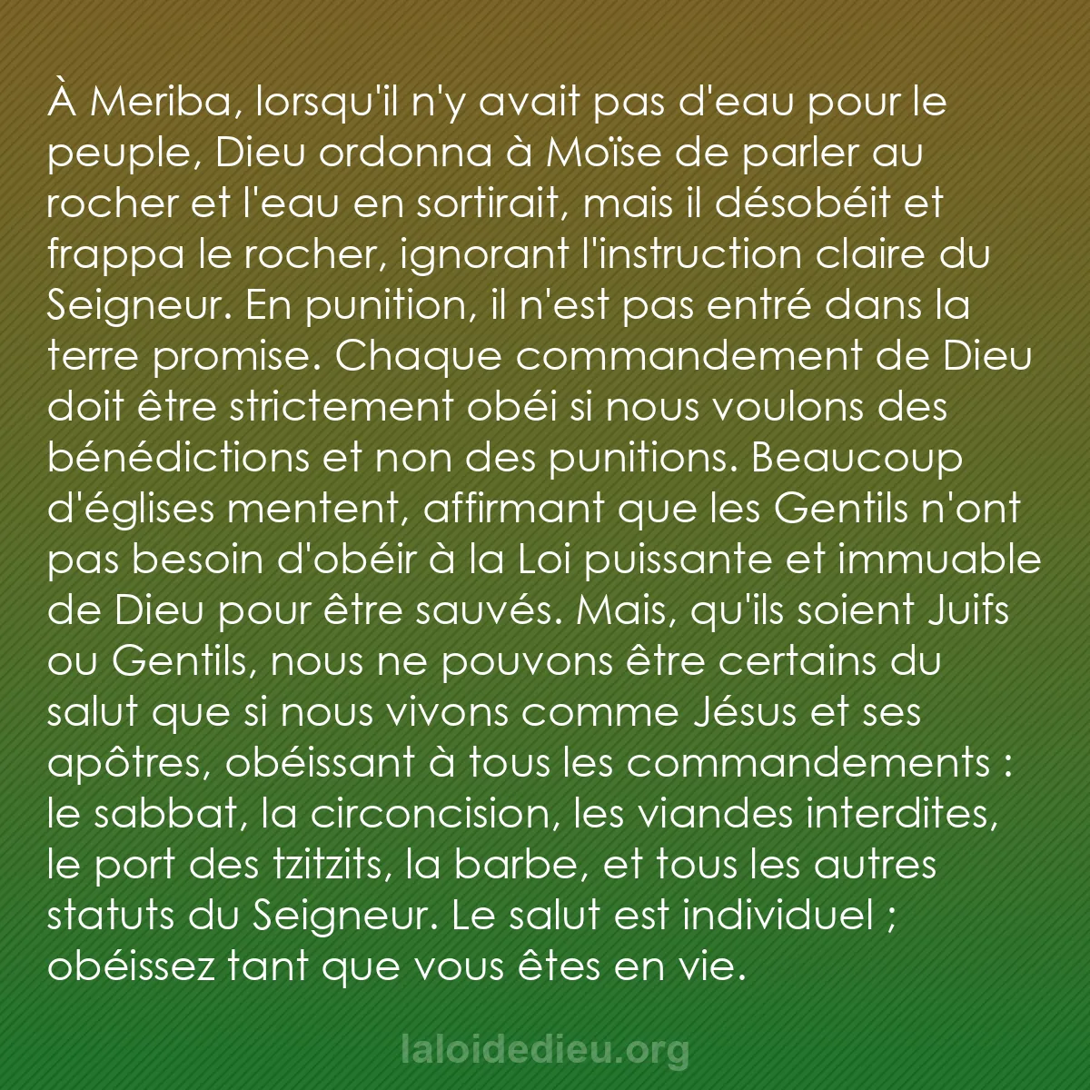 b0376 - Post à propos de la Loi de Dieu : À Meriba, lorsqu