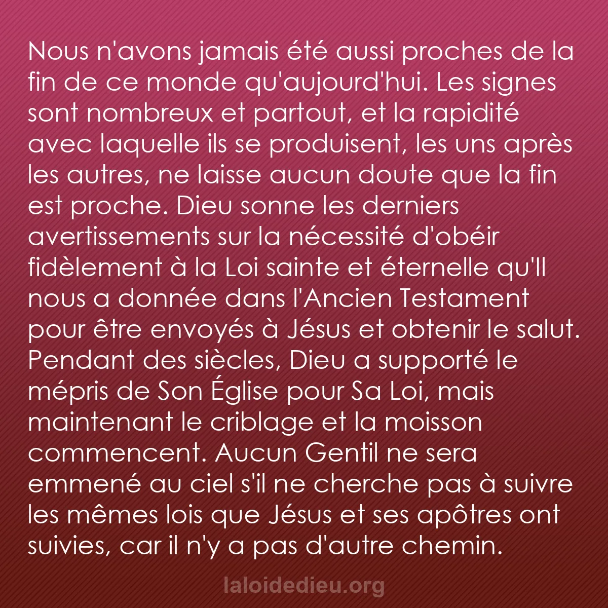 b0379 - Post à propos de la Loi de Dieu : Nous n