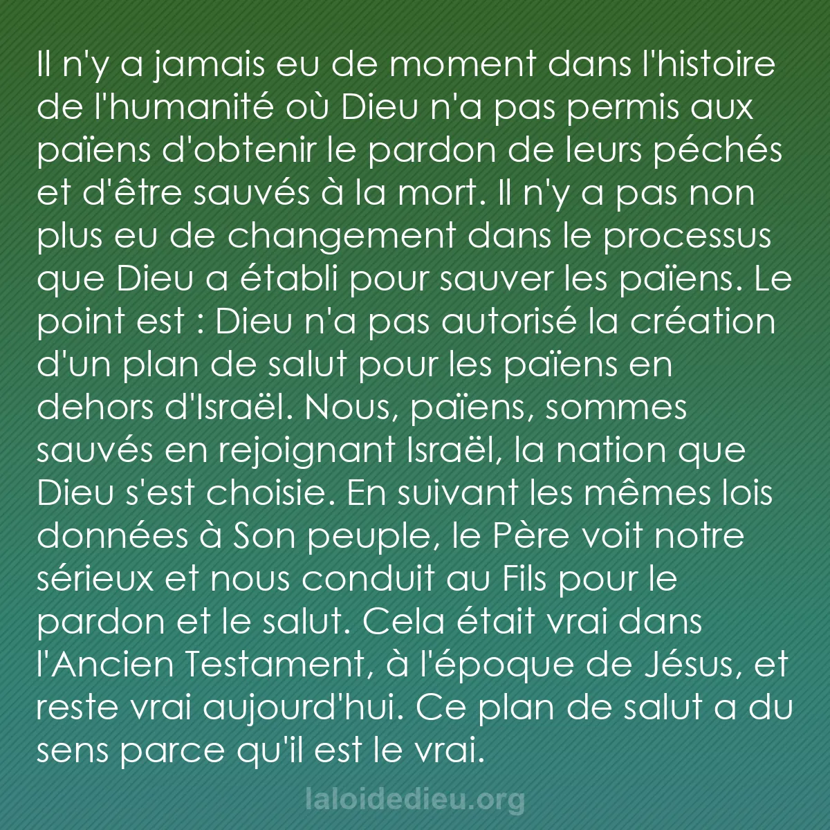 b0390 - Post à propos de la Loi de Dieu : Il n