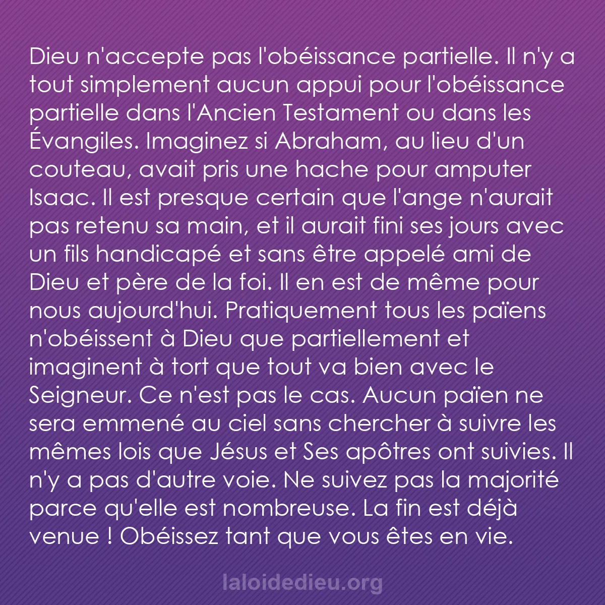 b0391 - Post à propos de la Loi de Dieu : Dieu n