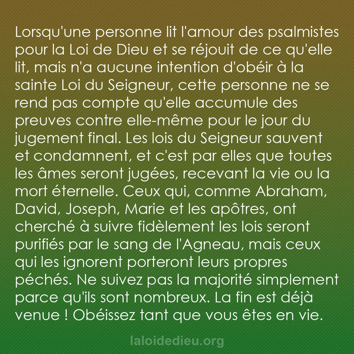 b0396 - Post à propos de la Loi de Dieu : Lorsqu