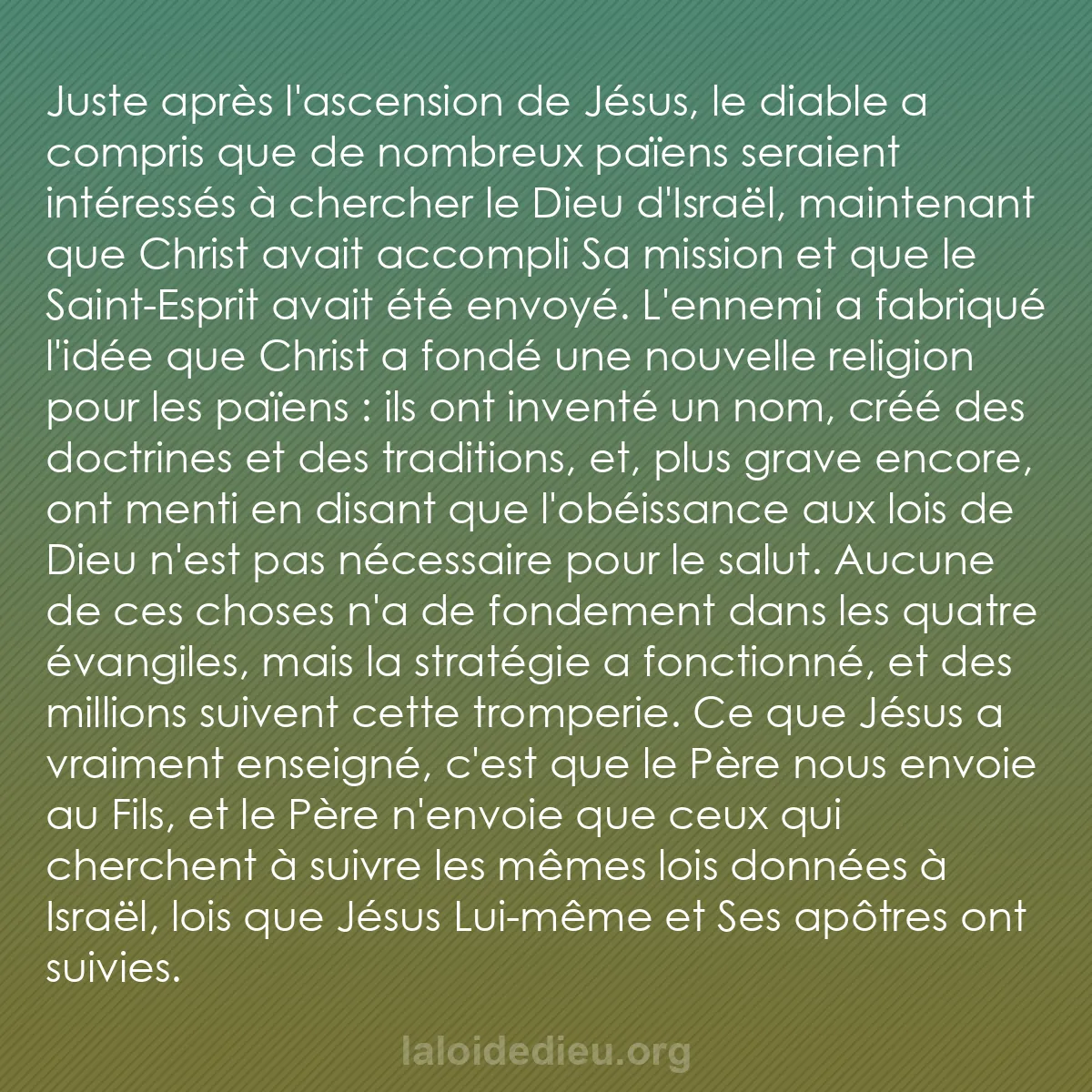 b0403 - Post à propos de la Loi de Dieu : Juste après l