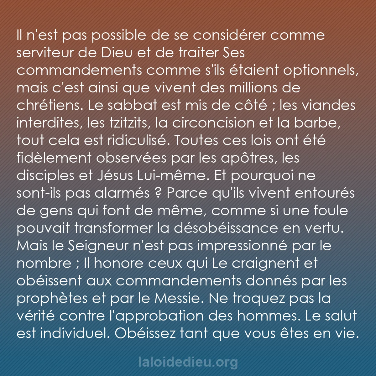 b0412 - Post à propos de la Loi de Dieu : Il n