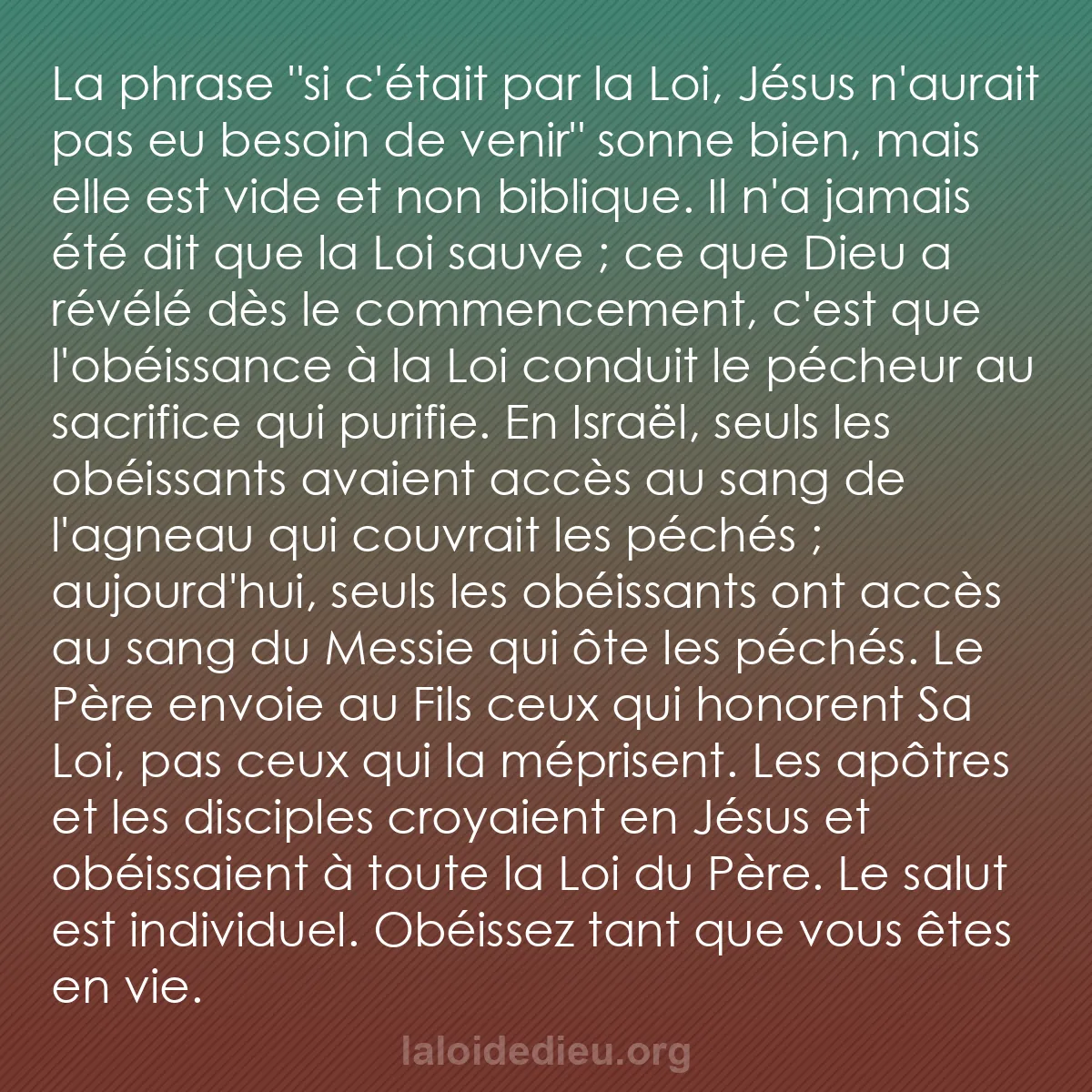 b0413 - Post à propos de la Loi de Dieu : La phrase "si c