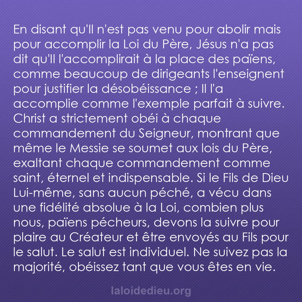 b0418 - Post à propos de la Loi de Dieu : En disant qu