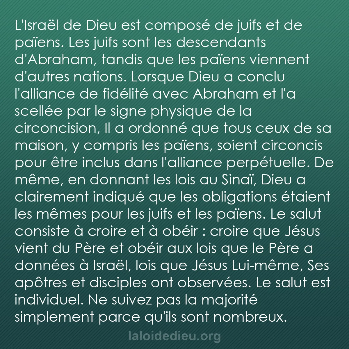 b0420 - Post à propos de la Loi de Dieu : L
