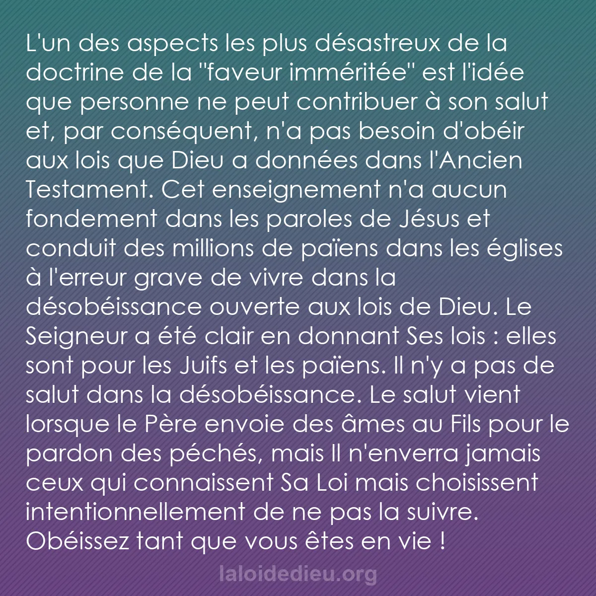 b0424 - Post à propos de la Loi de Dieu : L