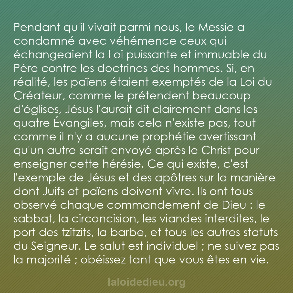 b0443 - Post à propos de la Loi de Dieu : Pendant qu