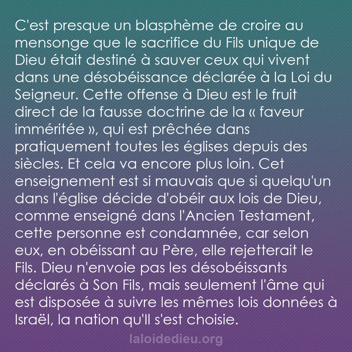 b0444 - Post à propos de la Loi de Dieu : C