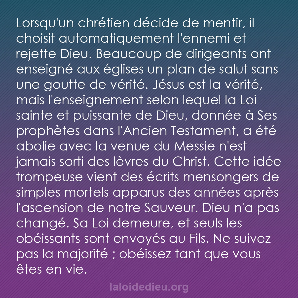 b0454 - Post à propos de la Loi de Dieu : Lorsqu