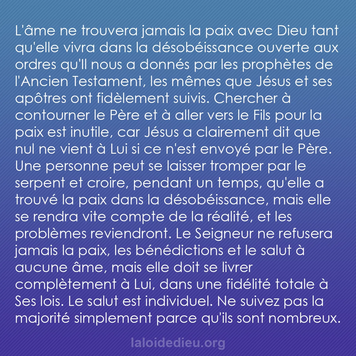 b0467 - Post à propos de la Loi de Dieu : L