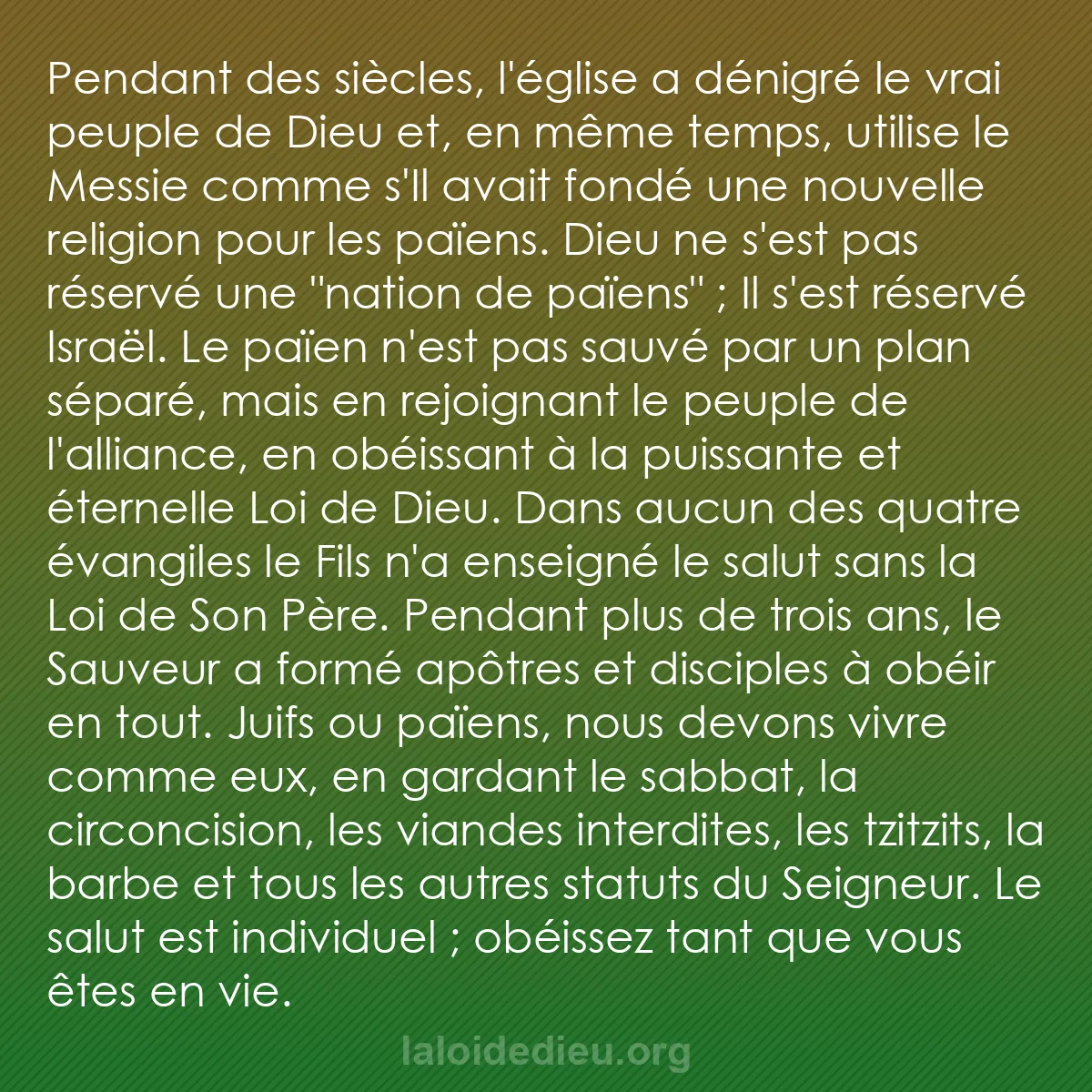 b0476 - Post à propos de la Loi de Dieu : Pendant des siècles, l