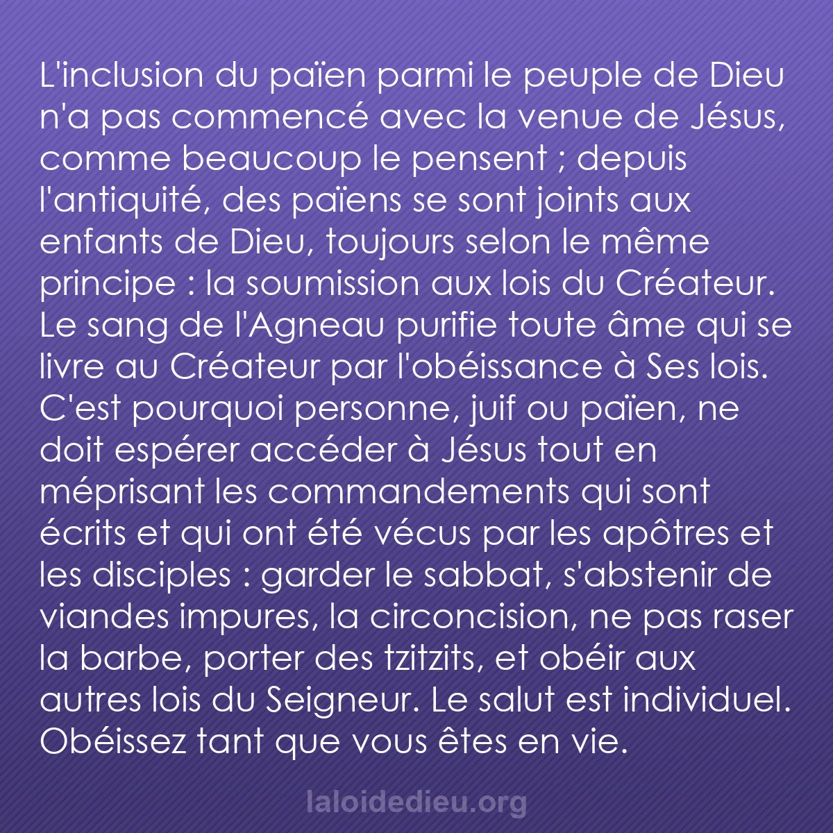 b0478 - Post à propos de la Loi de Dieu : L