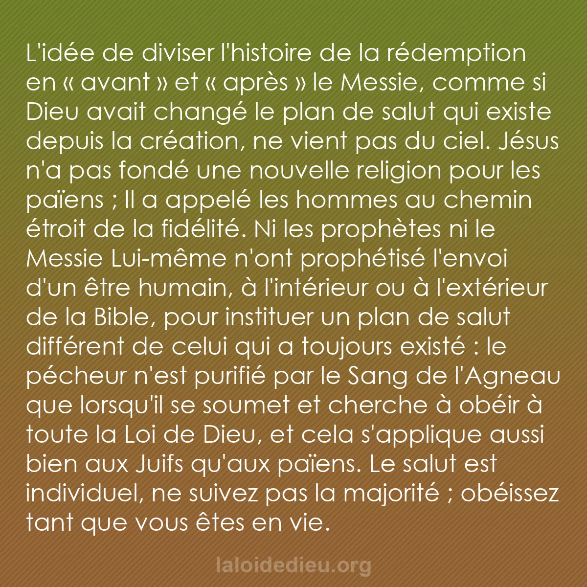 b0509 - Post à propos de la Loi de Dieu : L