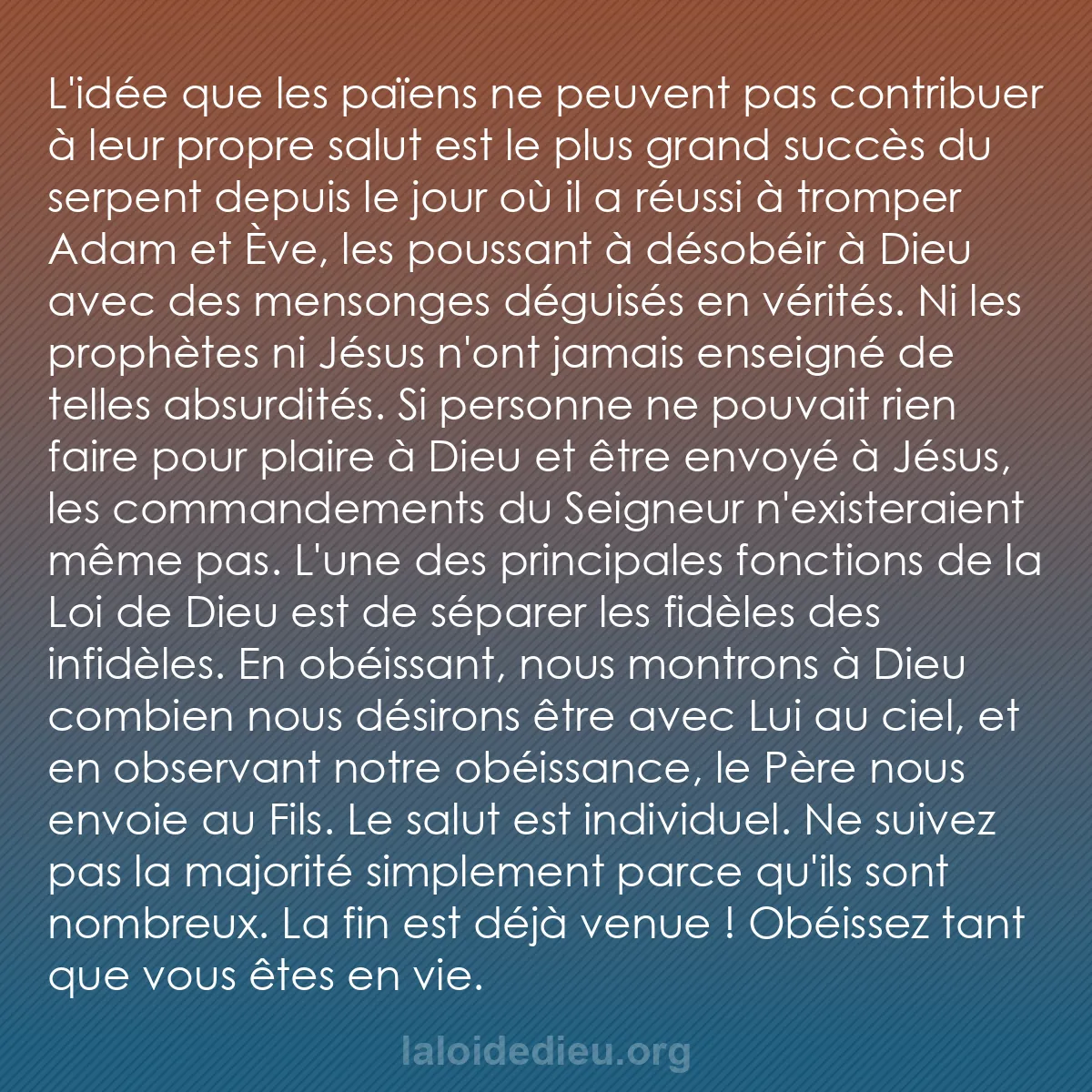 b0512 - Post à propos de la Loi de Dieu : L
