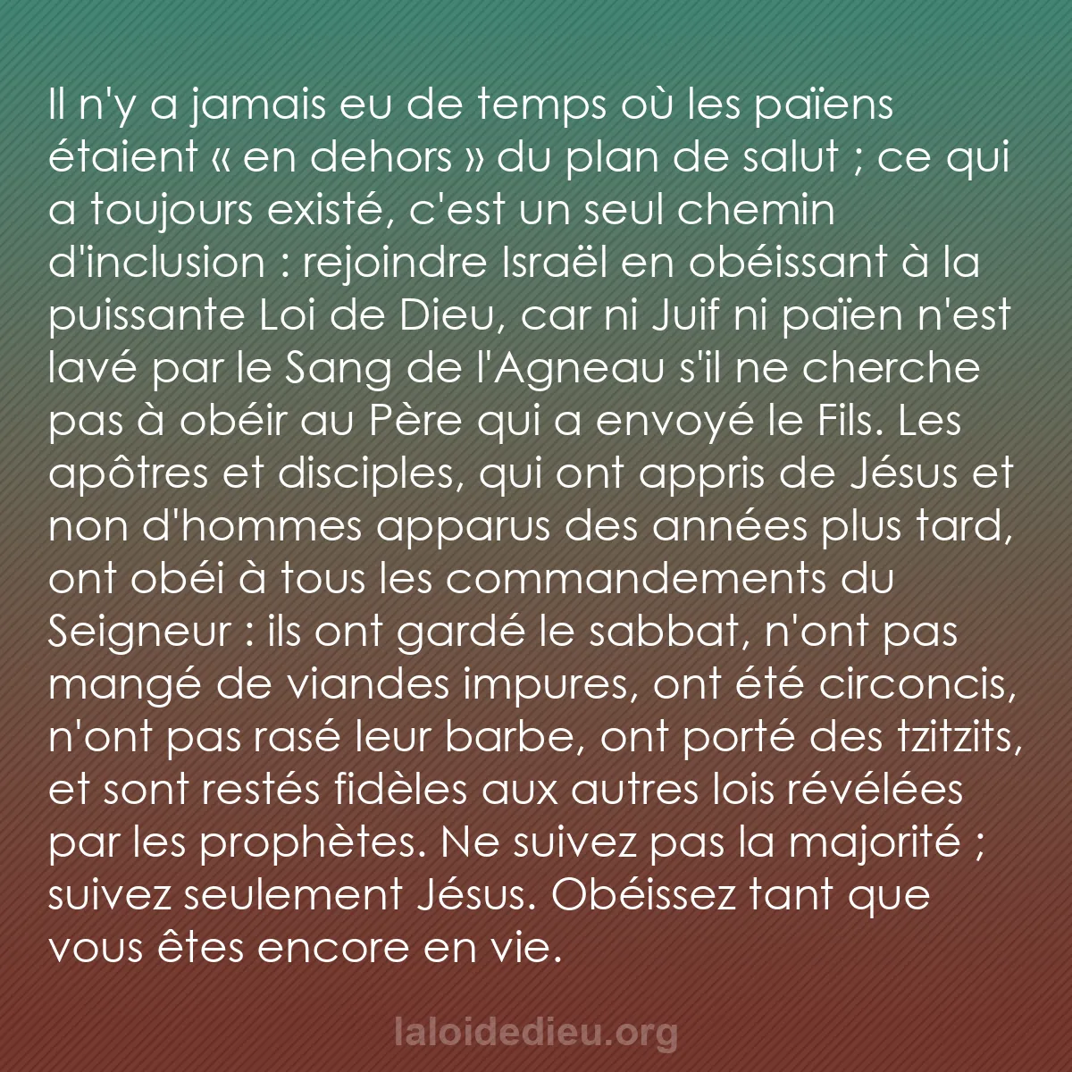 b0513 - Post à propos de la Loi de Dieu : Il n