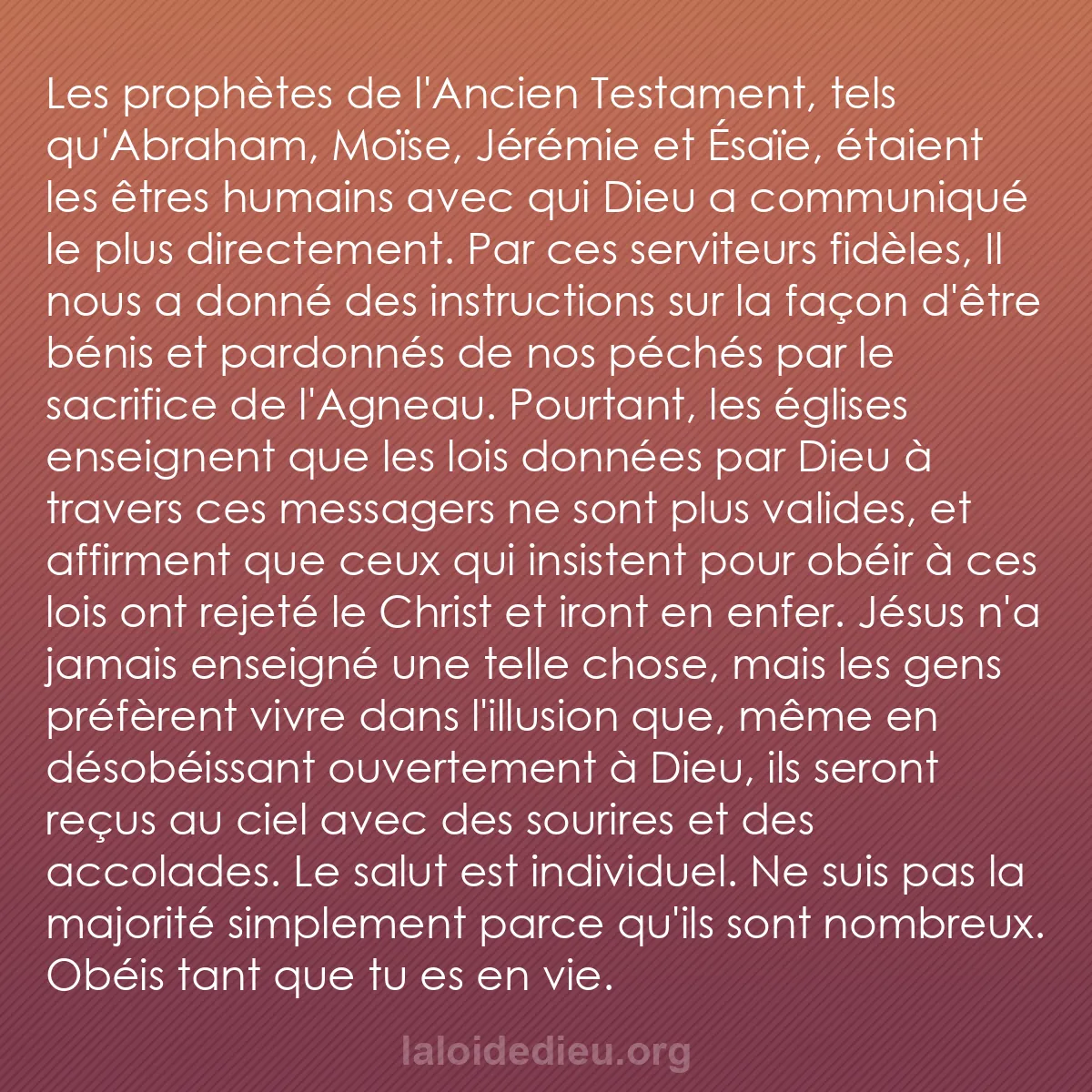 b0526 - Post à propos de la Loi de Dieu : Les prophètes de l