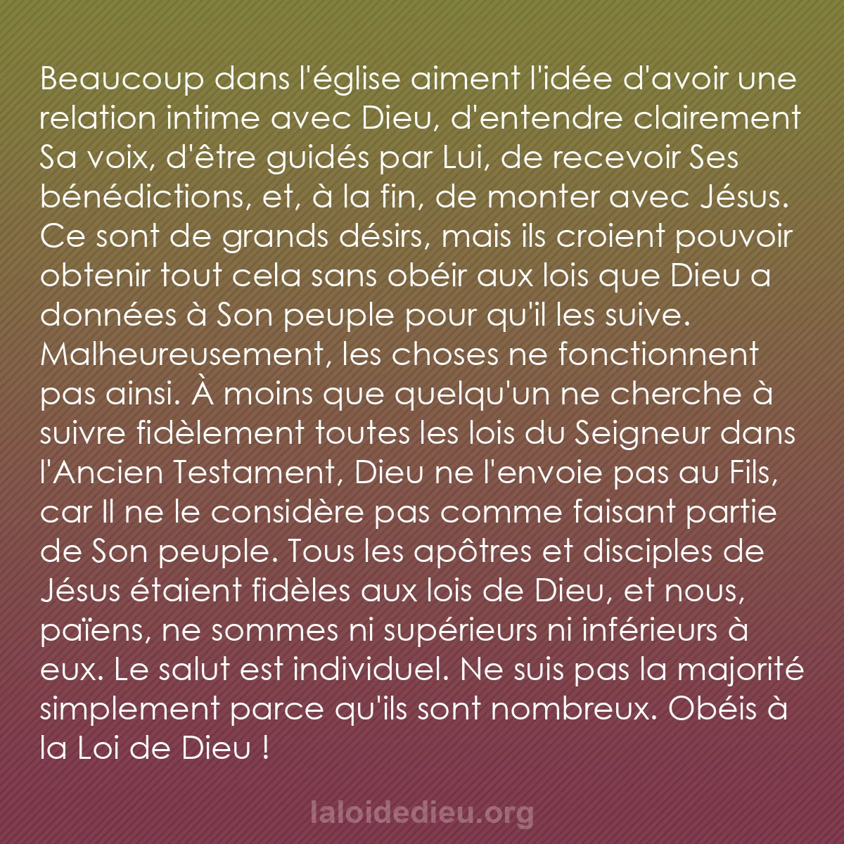 b0528 - Post à propos de la Loi de Dieu : Beaucoup dans l