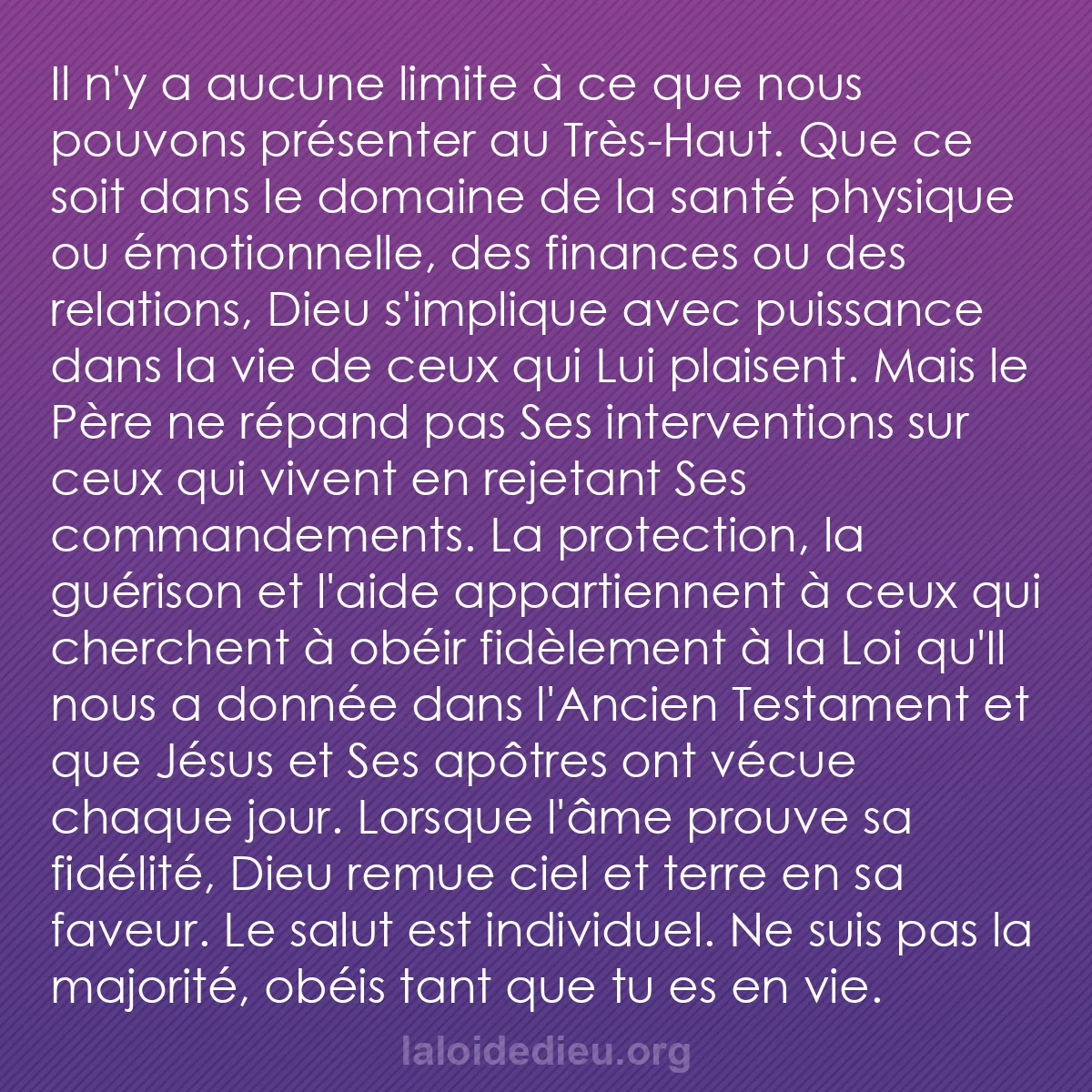 b0531 - Post à propos de la Loi de Dieu : Il n