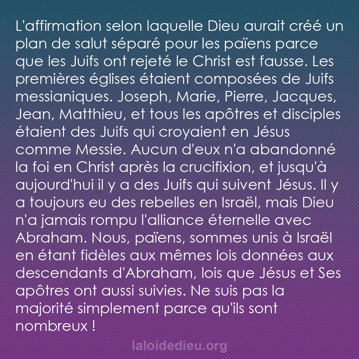 b0534 - Post à propos de la Loi de Dieu : L