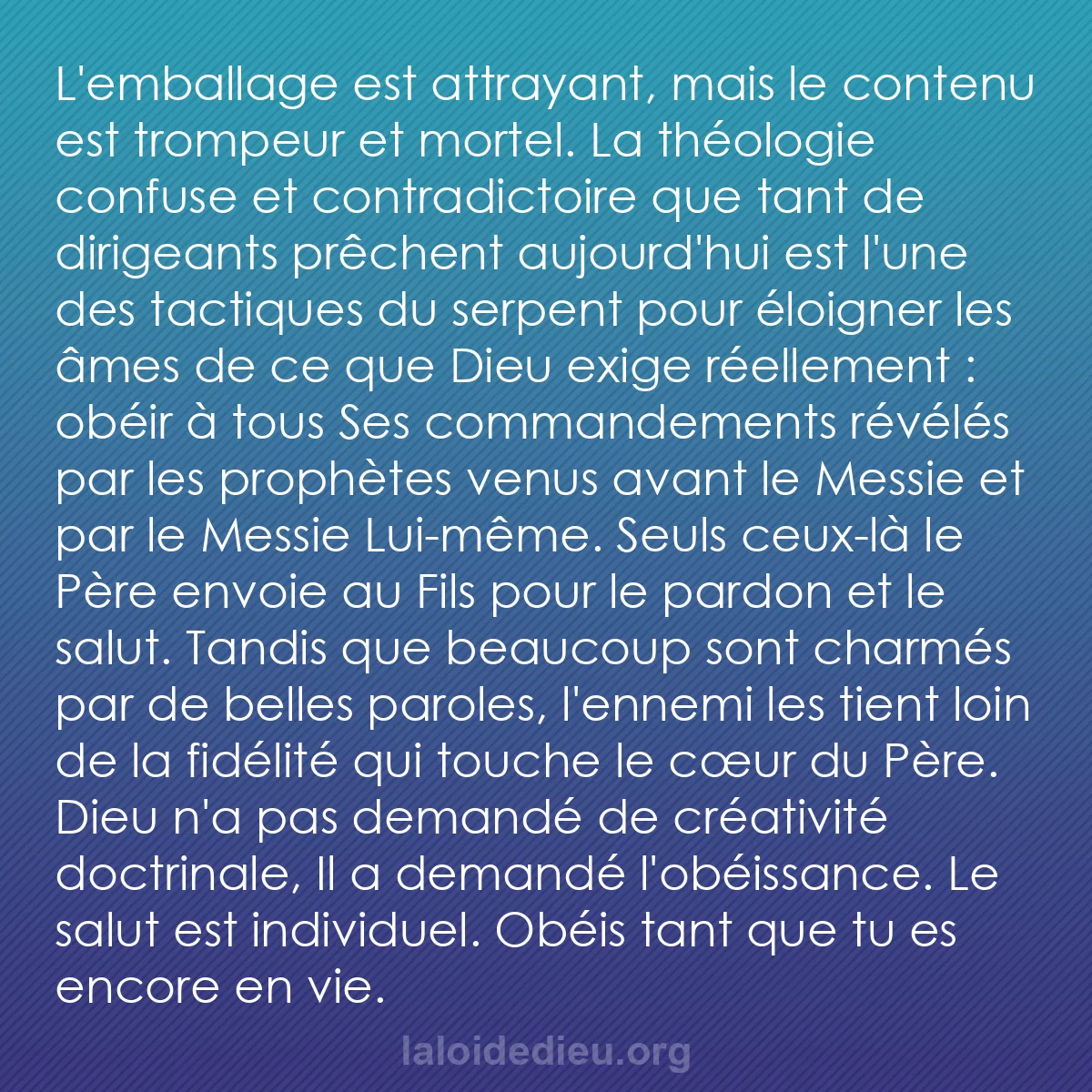 b0535 - Post à propos de la Loi de Dieu : L