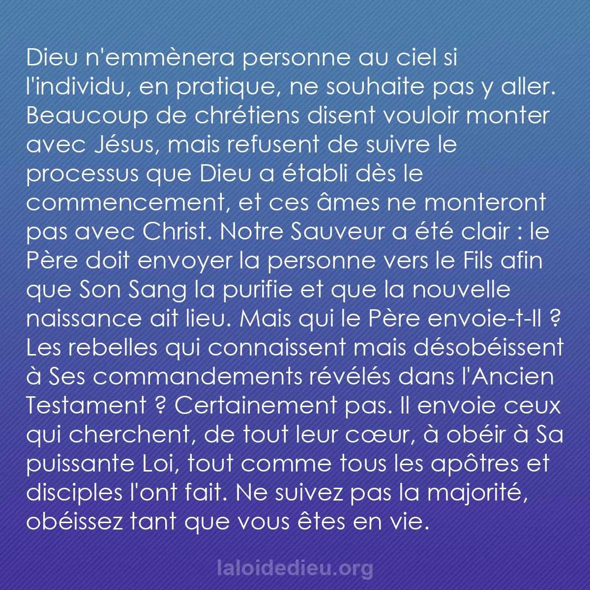 b0547 - Post à propos de la Loi de Dieu : Dieu n