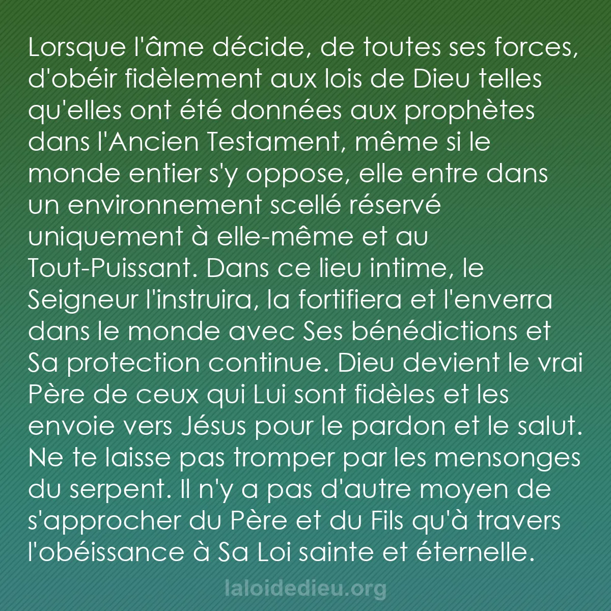 b0550 - Post à propos de la Loi de Dieu : Lorsque l