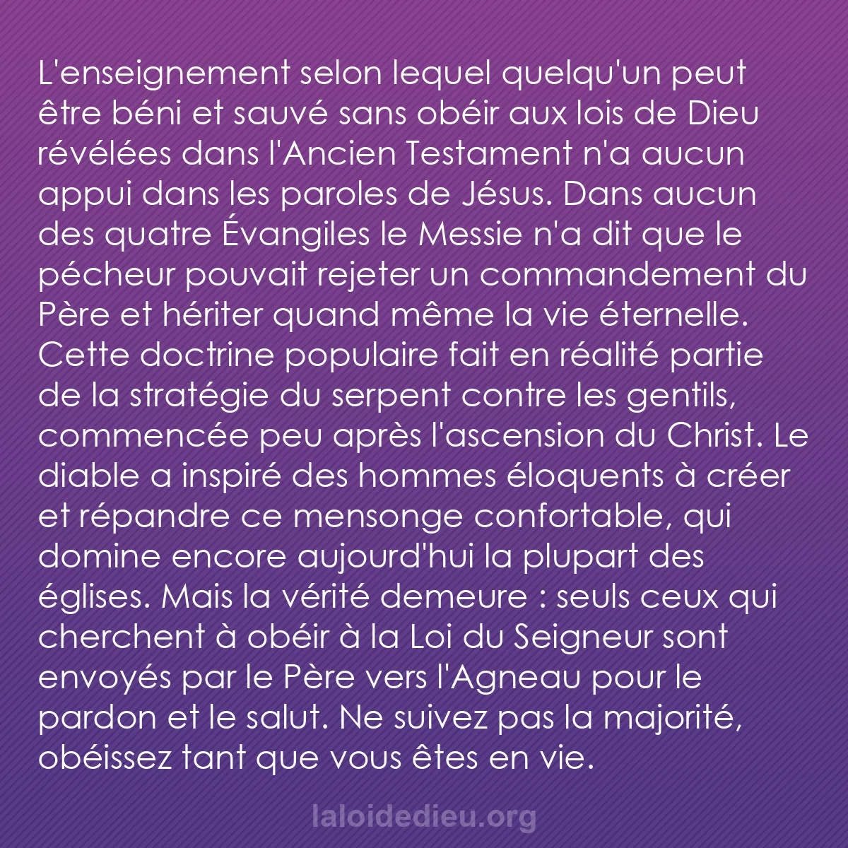 b0551 - Post à propos de la Loi de Dieu : L