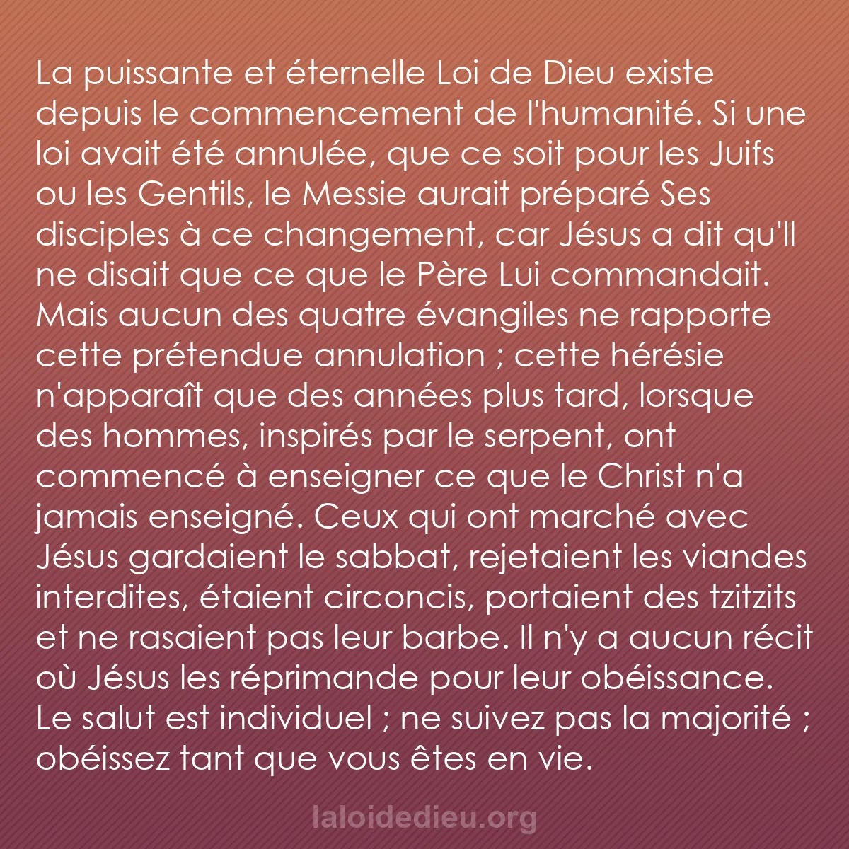 b0566 - Post à propos de la Loi de Dieu : La puissante et éternelle Loi de Dieu existe depuis le commencement...