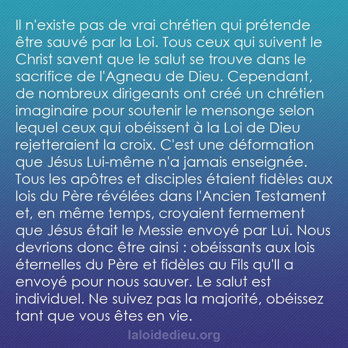 b0575 - Post à propos de la Loi de Dieu : Il n