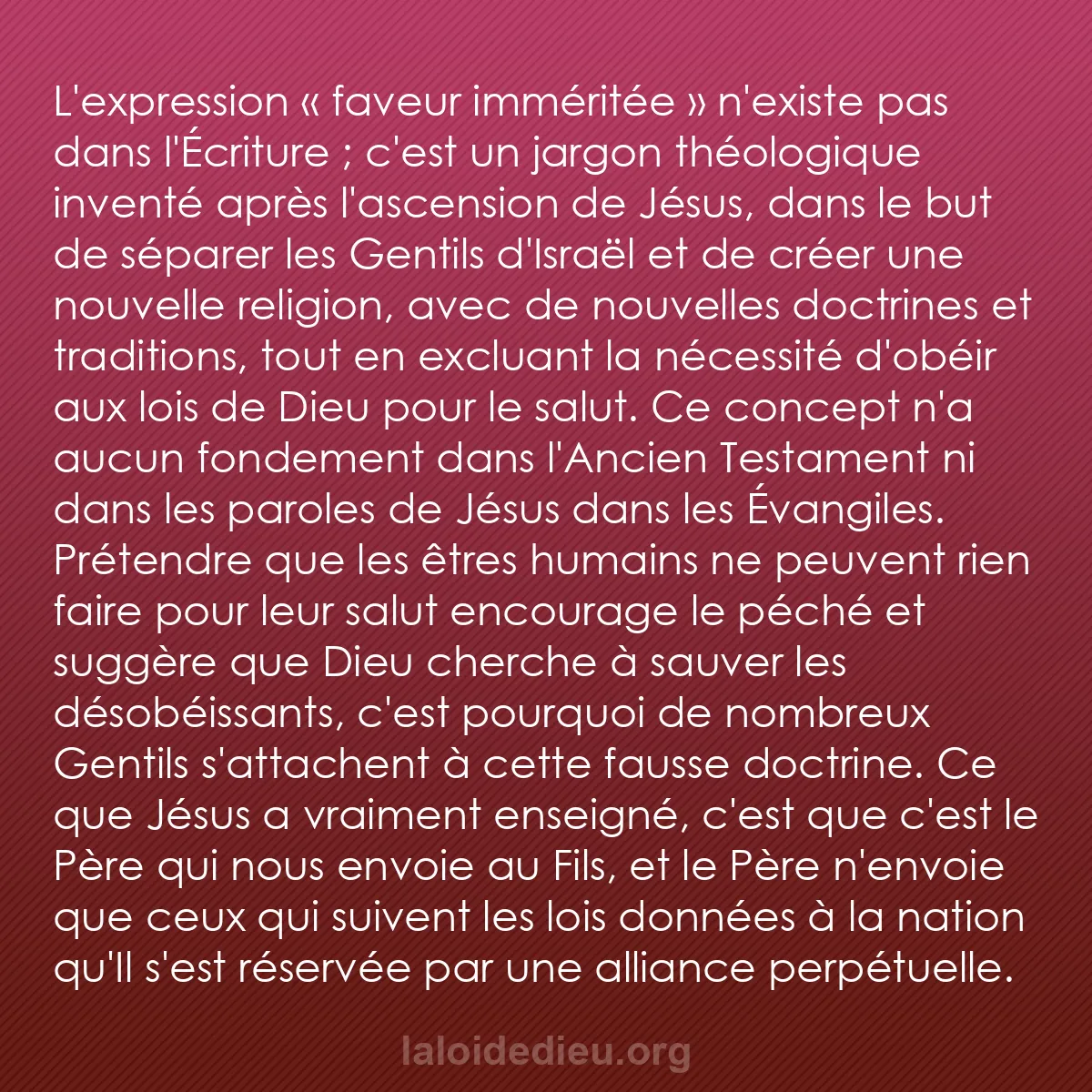 b0579 - Post à propos de la Loi de Dieu : L