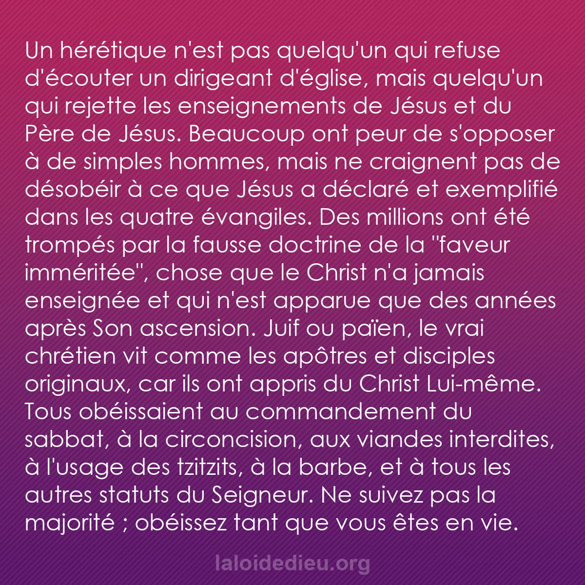 b0581 - Post à propos de la Loi de Dieu : Un hérétique n