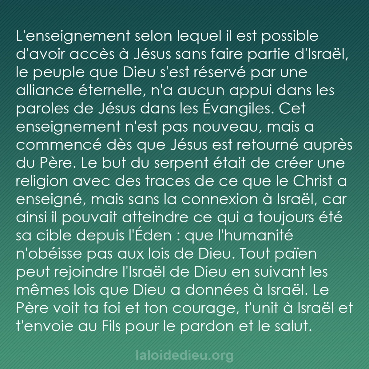 b0585 - Post à propos de la Loi de Dieu : L