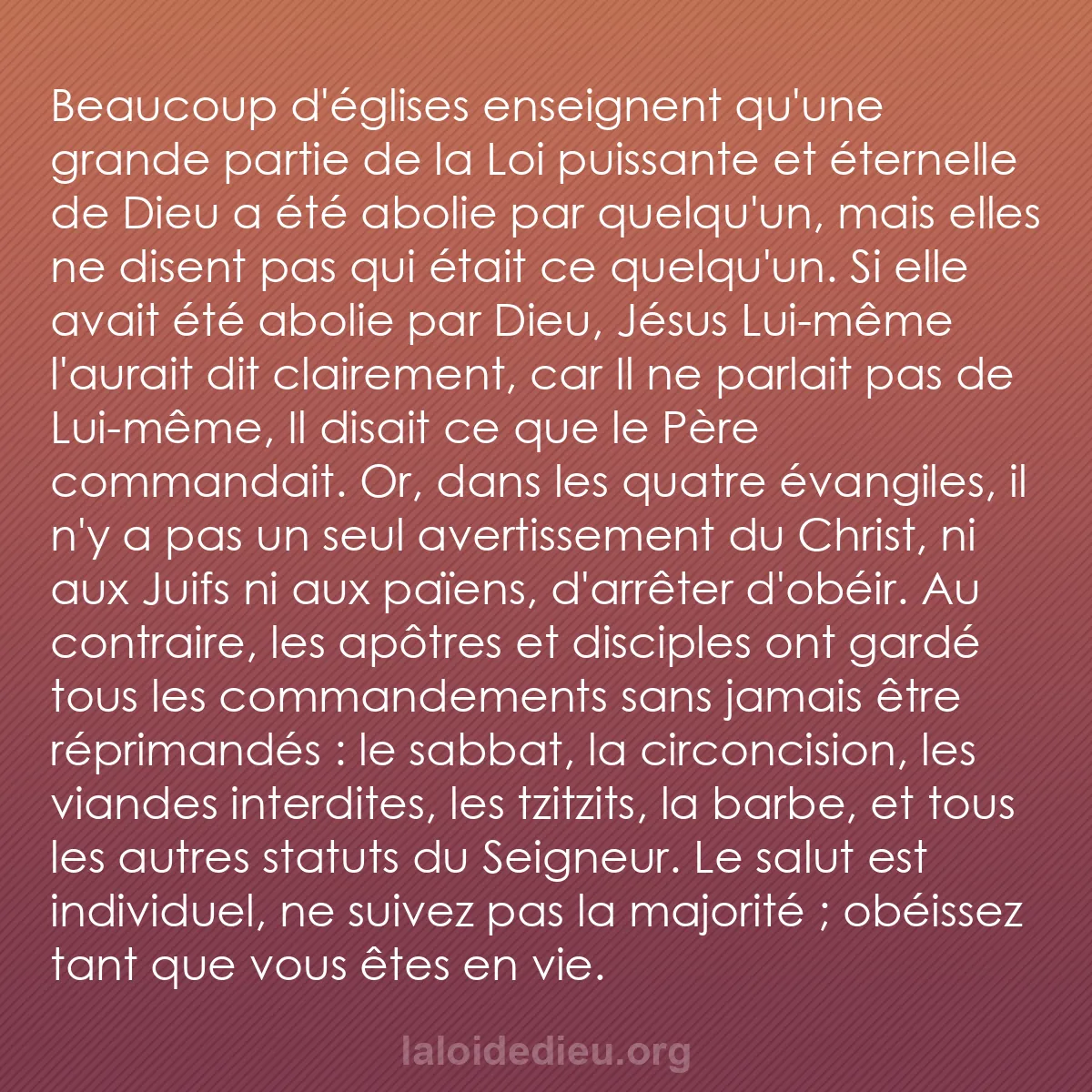 b0586 - Post à propos de la Loi de Dieu : Beaucoup d