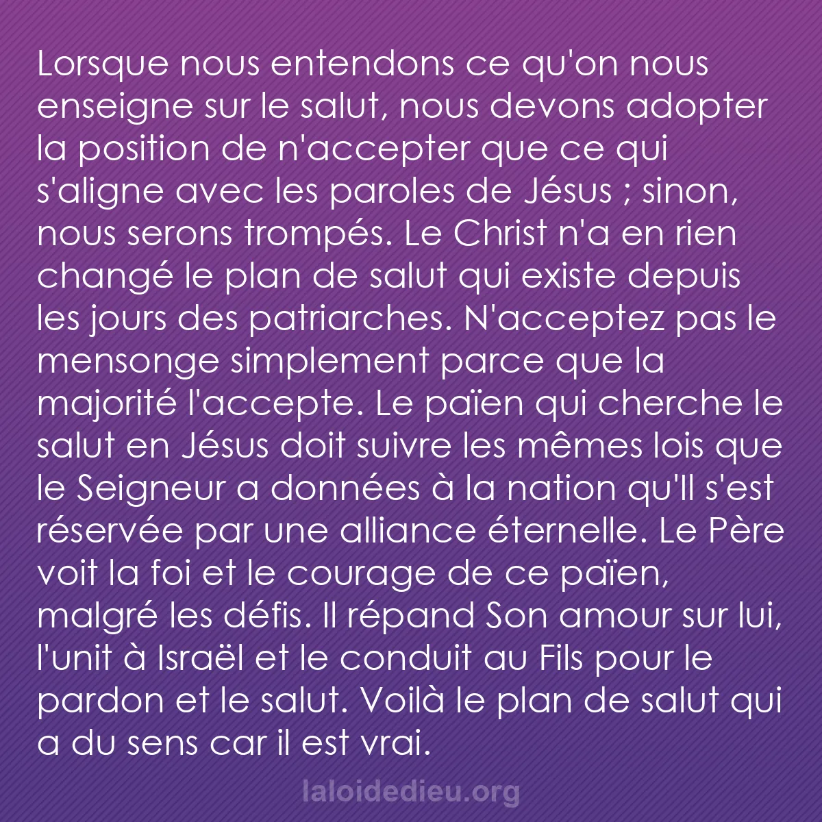 b0591 - Post à propos de la Loi de Dieu : Lorsque nous entendons ce qu