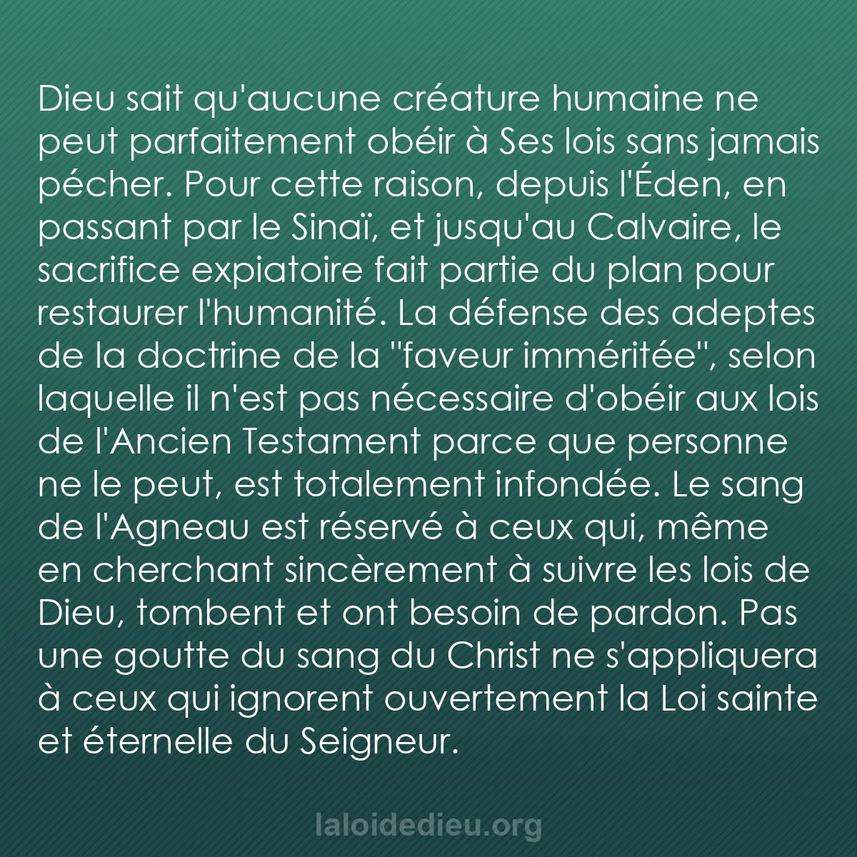 b0600 - Post à propos de la Loi de Dieu : Dieu sait qu